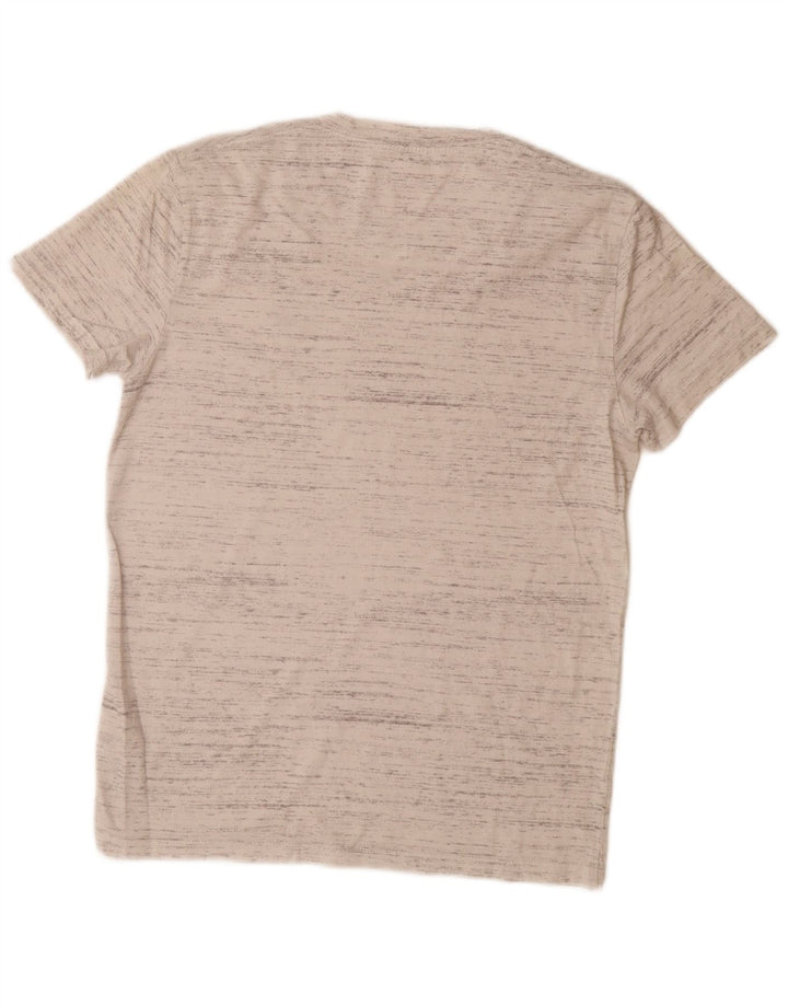 HOLLISTER Męski T-shirt Top, mały, złamanej bieli, bawełniany w cętki