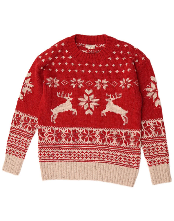 Damski sweter z okrągłym dekoltem Fat Face UK 10 Small Red Christmas