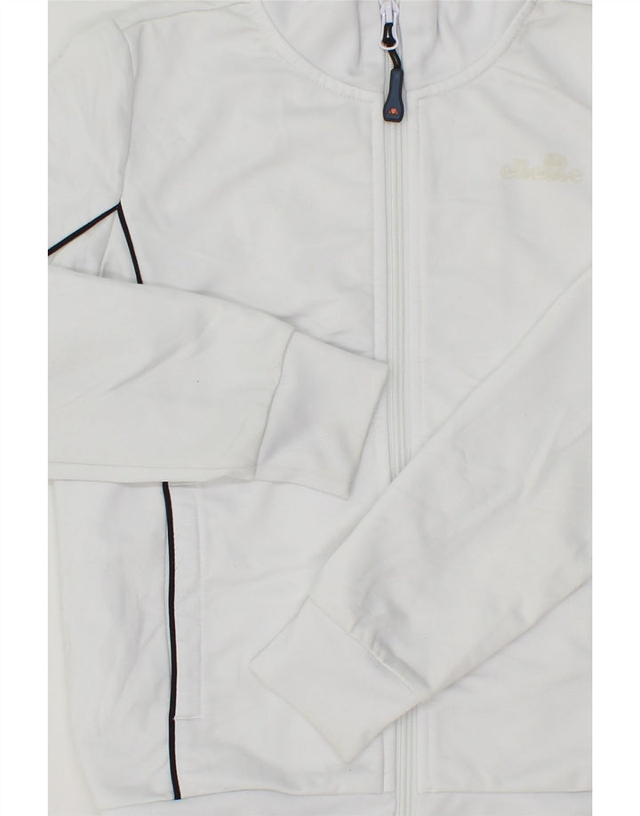 ELLESSE Boys Tracksuit Top Jacket 9-10 Years White Polyester Vintage Ellesse and Second-Hand Ellesse from Messina Hembry 
