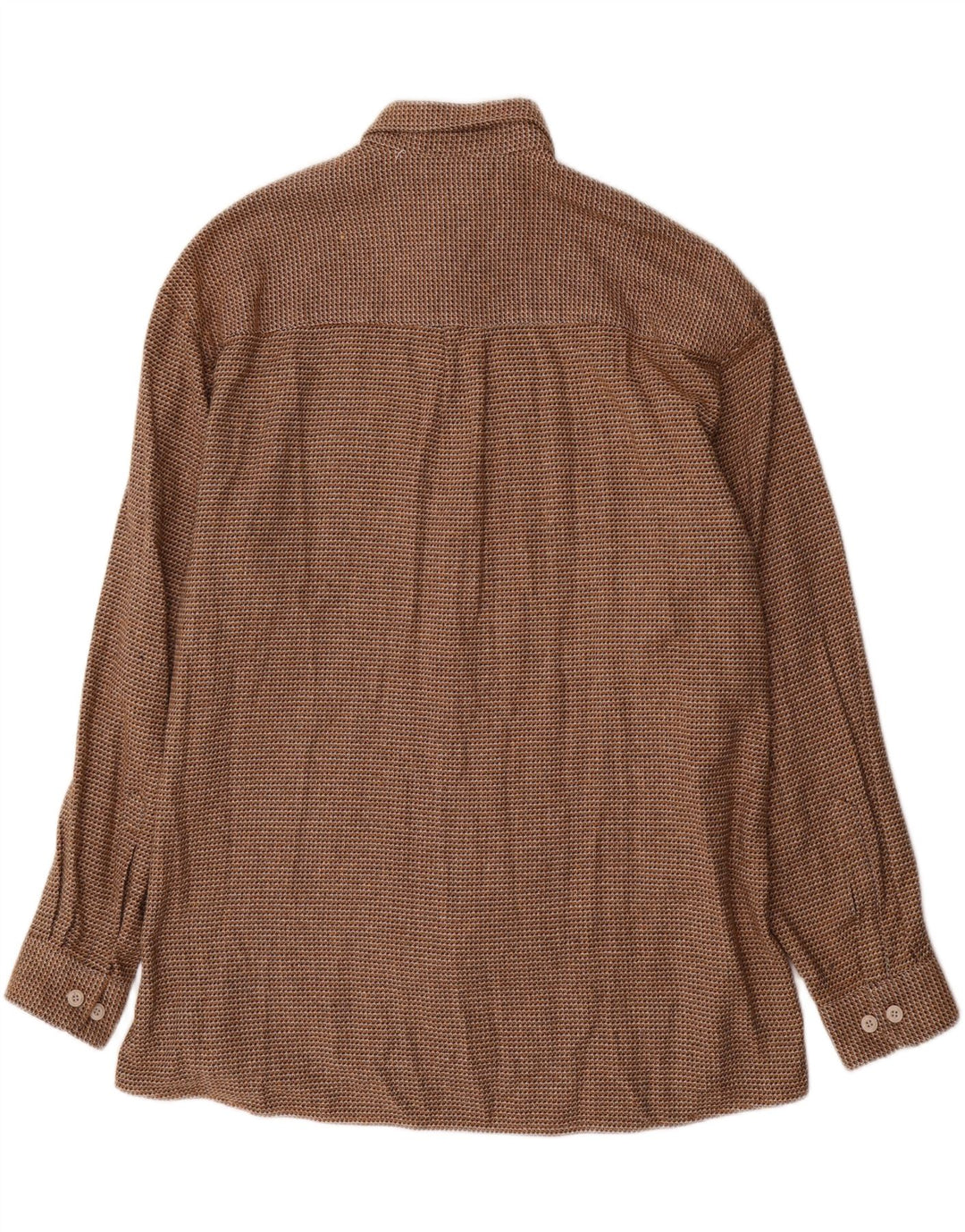 Koszula męska w stylu vintage, rozmiar 43 XL, brązowa, bawełniana w pepitkę