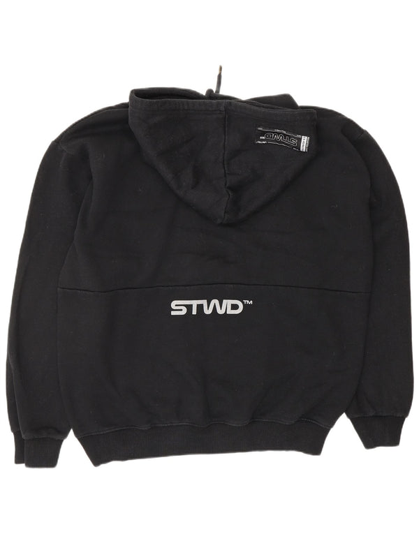 Męski sweter z kapturem i grafiką PULL & BEAR, średni czarny