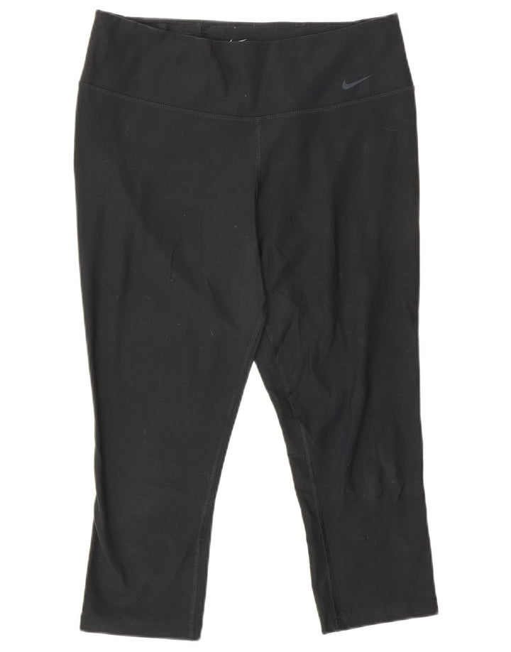 Damskie legginsy NIKE Dri Fit Capri UK 14, średni czarny poliester