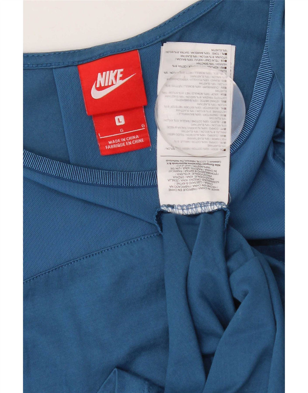 Damska koszulka oversize z kamizelką Nike UK 16, duża, niebieska bawełna