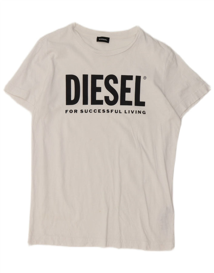Męska koszulka z grafiką Diesel Top XS, biała bawełna