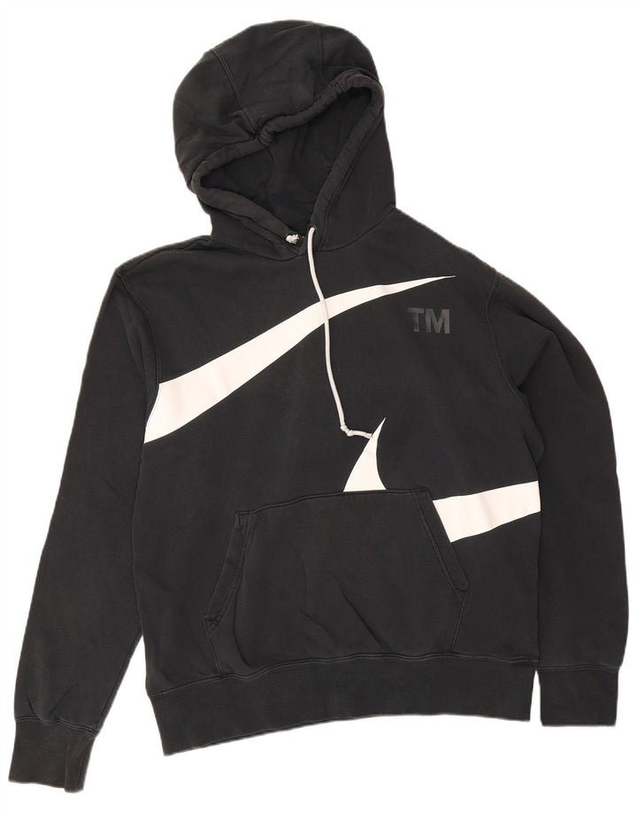 Męski sweter z kapturem Nike z grafiką, średni czarny, bawełniany