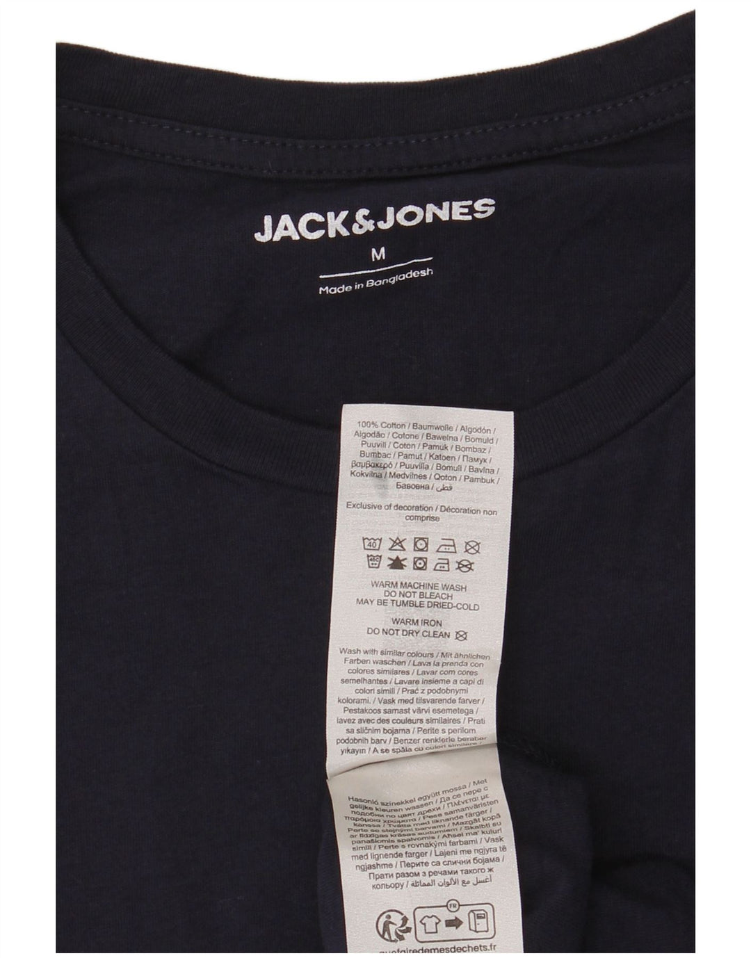 Męski T-shirt z grafiką Jack & Jones, średni, granatowy, bawełniany