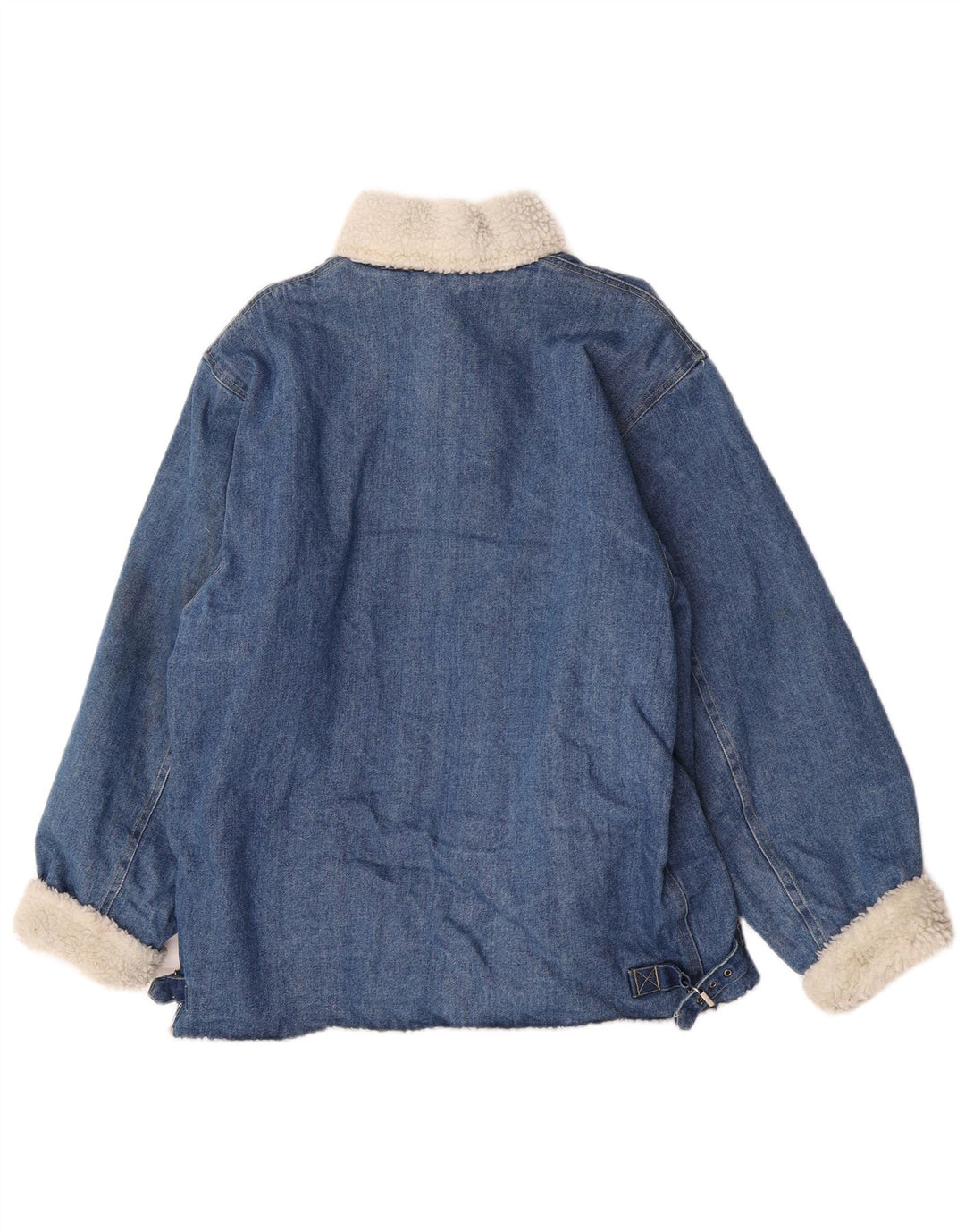 Vintage męska kurtka dżinsowa Sherpa UK 38, średnia niebieska bawełna