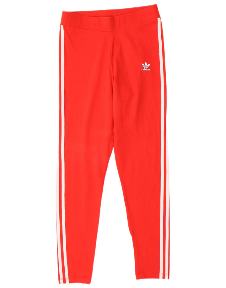 Damskie legginsy Adidas UK 14 Średnio czerwone, bawełniane