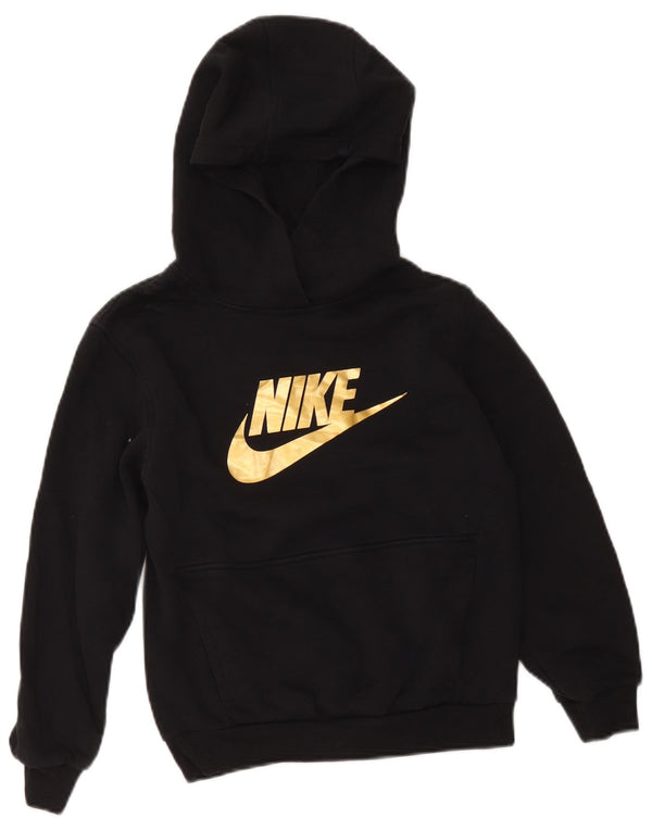 Chłopięcy sweter z kapturem Nike z grafiką 10-11 lat, średni czarny, bawełniany