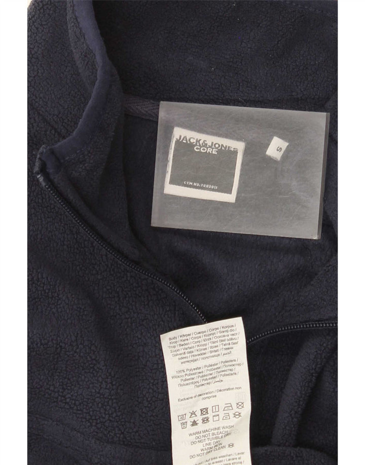 Męski sweter polarowy Jack & Jones z zamkiem błyskawicznym, mały, granatowy, poliester