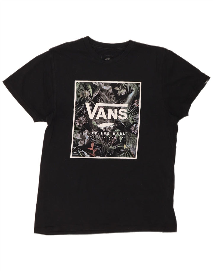 Męski T-shirt z grafiką VANS o dopasowanym kroju, średni czarny, bawełniany