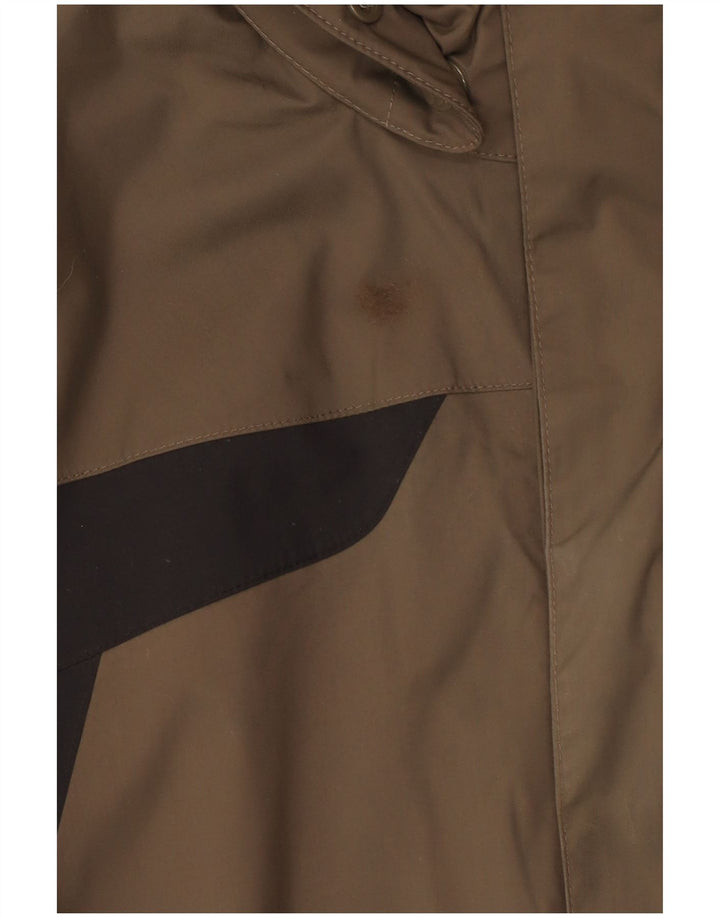 Męska kurtka przeciwdeszczowa Jack Wolfskin z kapturem, UK 36/38, średni khaki, blok kolorów