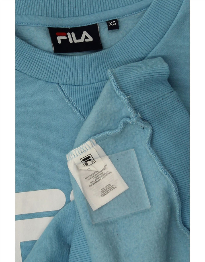 Męska bluza z grafiką Fila, sweter XS, niebieski poliester
