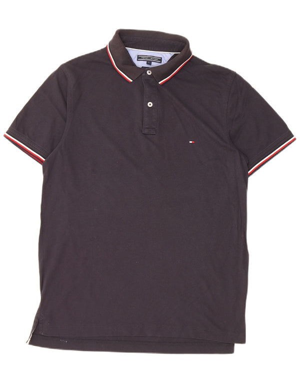 Męska koszulka polo Slim Fit Tommy Hilfiger, duża, czarna, bawełniana