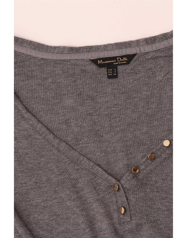 Damski top Massimo Dutti z długim rękawem UK 10, mały, szary