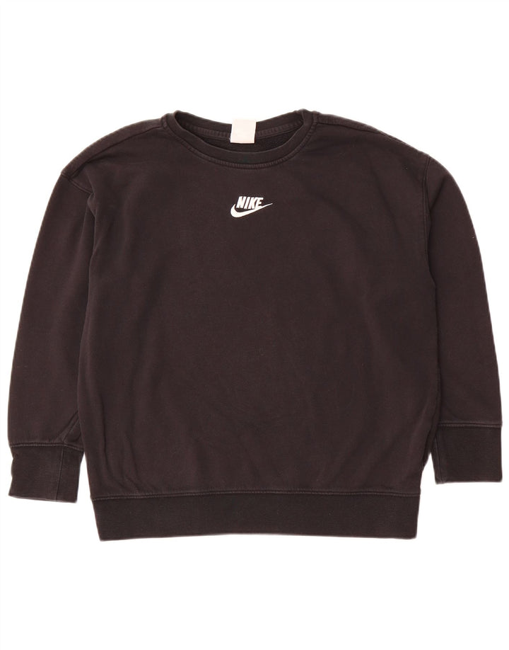 NIKE Womens Sweatshirt Jumper UK 16 Large Black Cotton