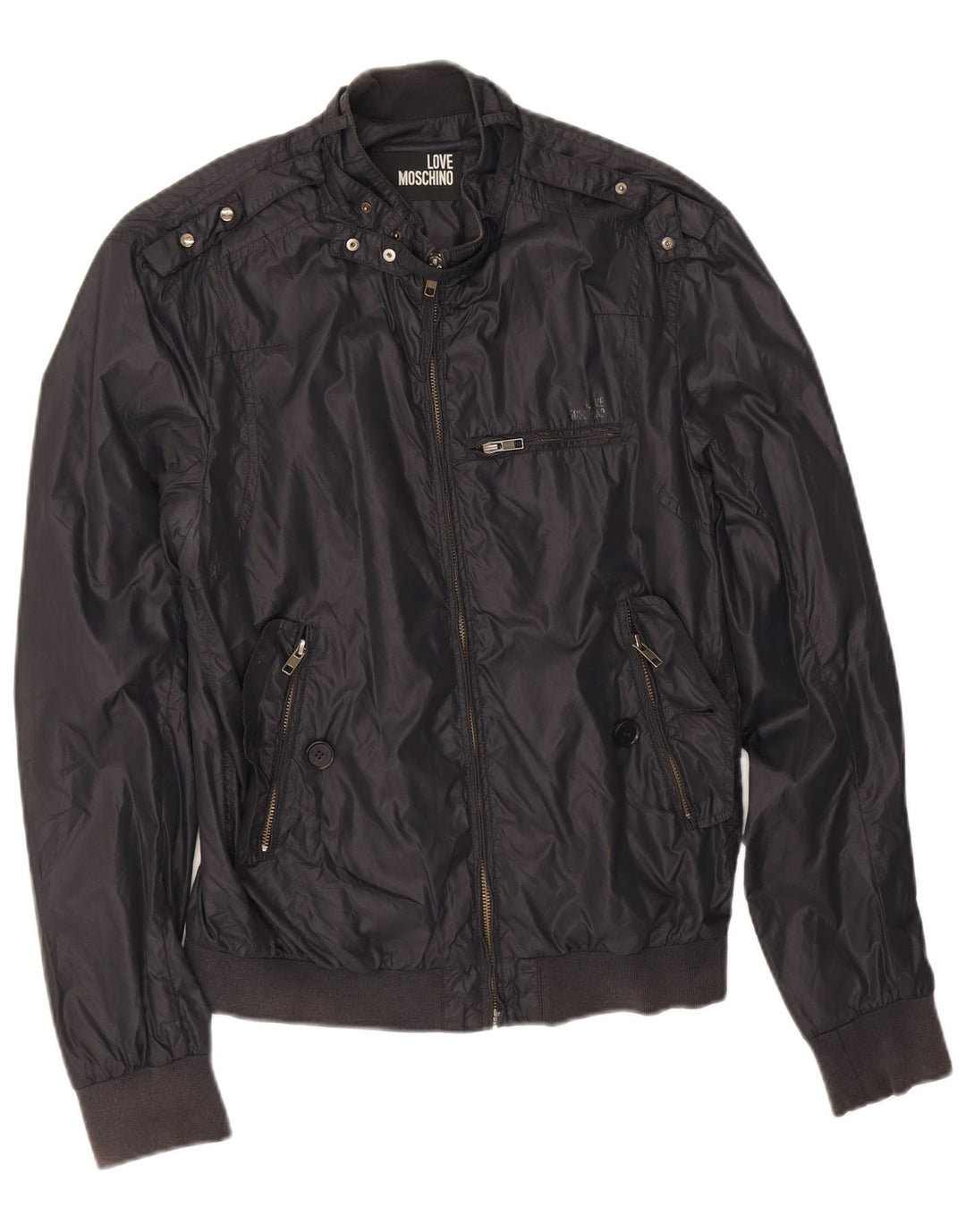 Męska kurtka bomber Moschino UK 38, średni czarny poliamid