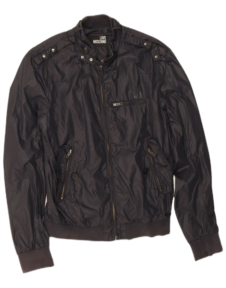 Męska kurtka bomber Moschino UK 38, średni czarny poliamid