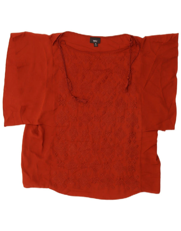 MOSSIMO Damska bluzka z motywem nietoperza, UK 18 XL, bordowy, geometryczny poliester