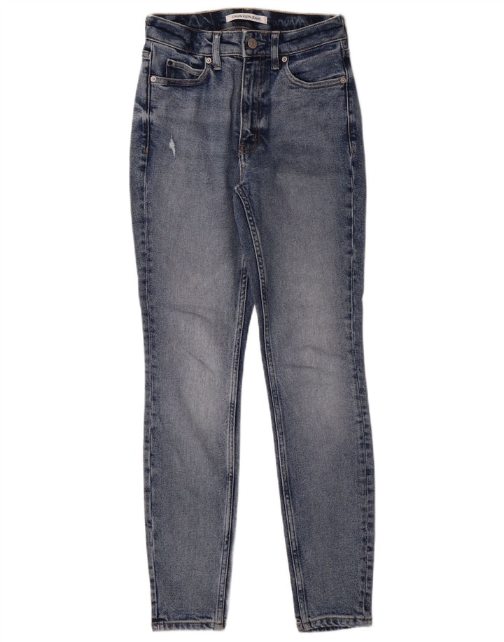 Damskie jeansy skinny Calvin Klein W26 L30 Niebieskie, bawełniane, klasyczne