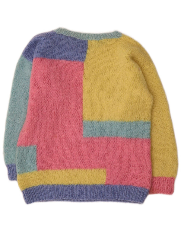 Sweter damski w stylu vintage z dekoltem w łódkę UK 16, duży, wielokolorowy