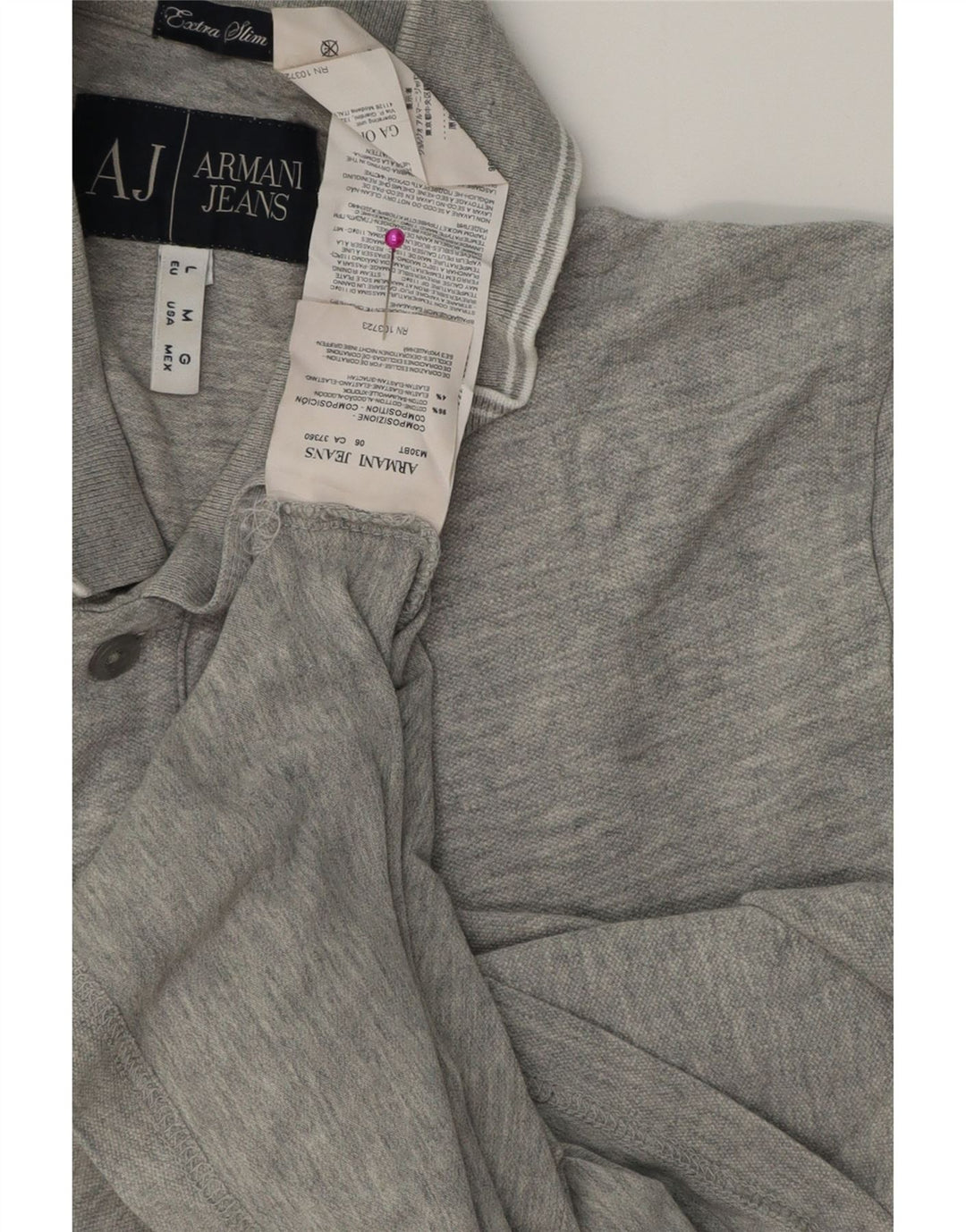 Męska koszulka polo Armani Jeans Extra Slim Fit, średnioszara, bawełniana