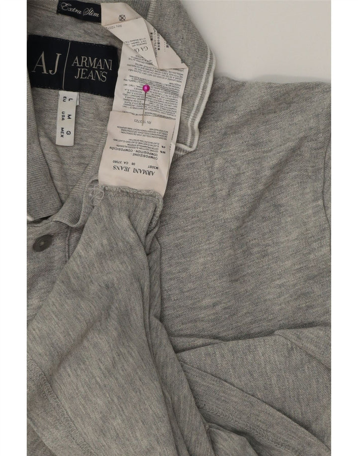 Męska koszulka polo Armani Jeans Extra Slim Fit, średnioszara, bawełniana