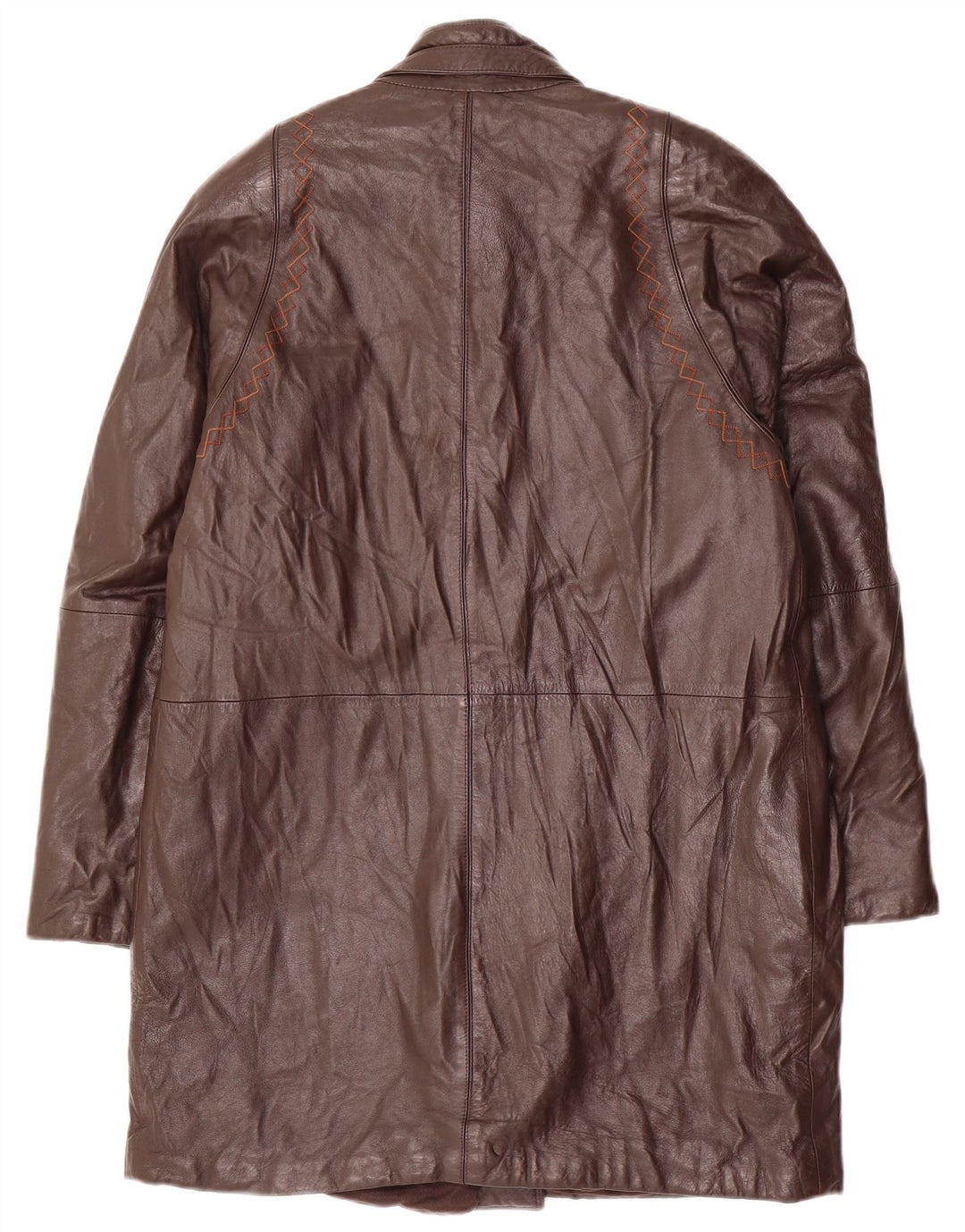 Damski płaszcz skórzany VINTAGE UK 14 Średni brąz