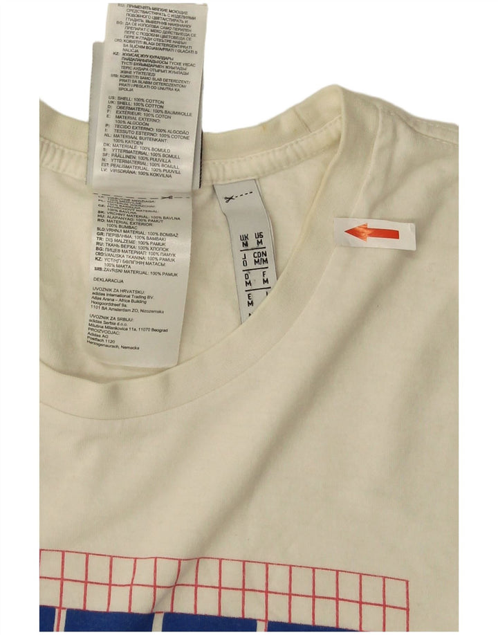 Męska koszulka z grafiką Adidas Top Medium Off White Cotton