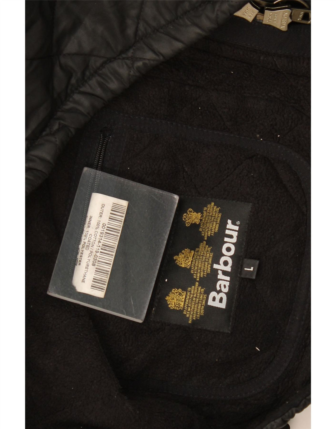 Męska pikowana kurtka Barbour UK 40, duża, czarna, bawełniana