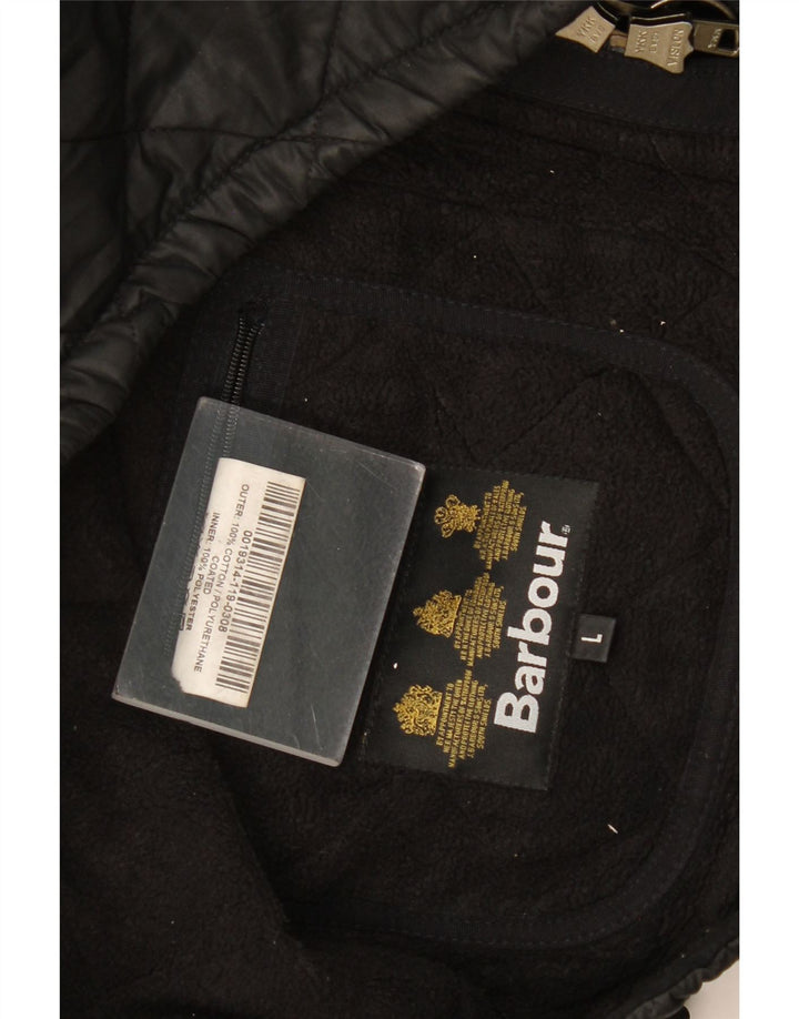 Męska pikowana kurtka Barbour UK 40, duża, czarna, bawełniana