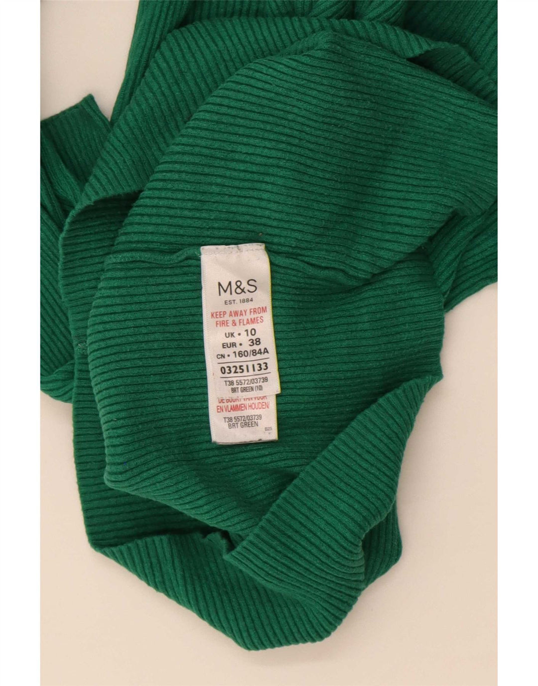 Marks & Spencer Damski sweter z golfem UK 10 Small Green Wiskoza