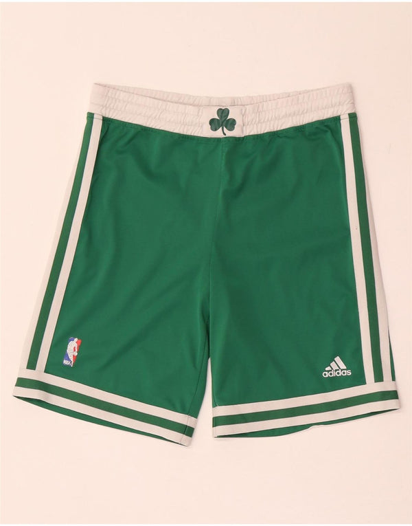 Chłopięce spodenki sportowe Adidas Boston Celtics 11-12 lat, zielone, z blokami kolorów