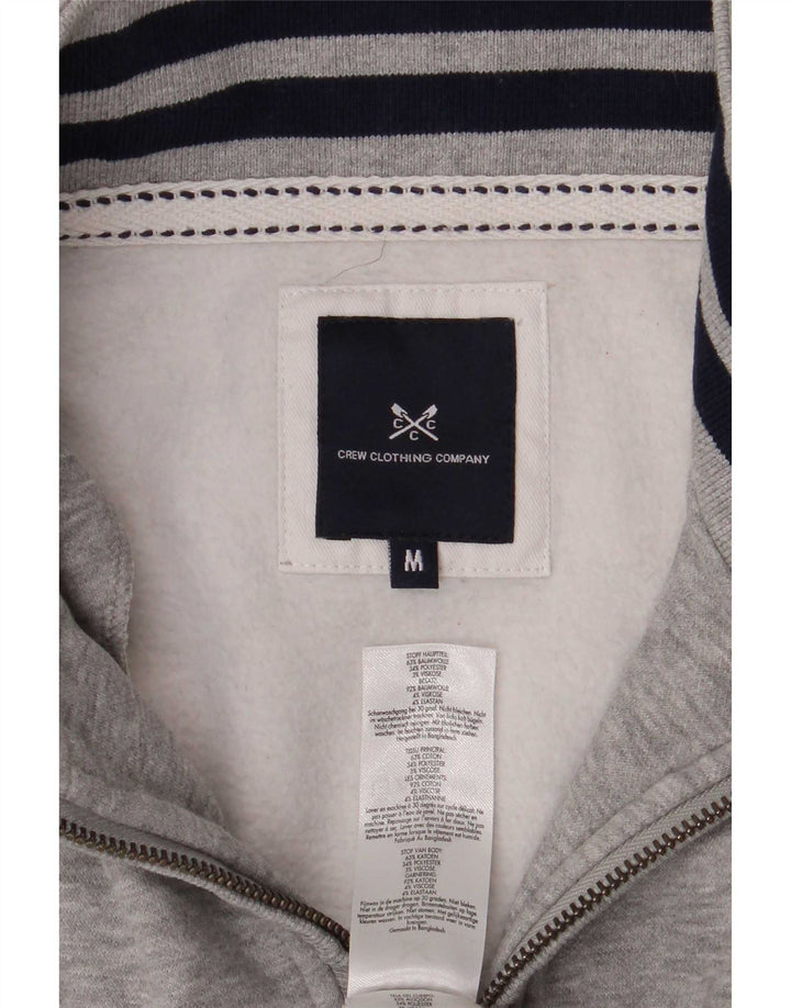 Crew Clothing Męska bluza z zamkiem błyskawicznym, średnioszara, bawełniana w plamki