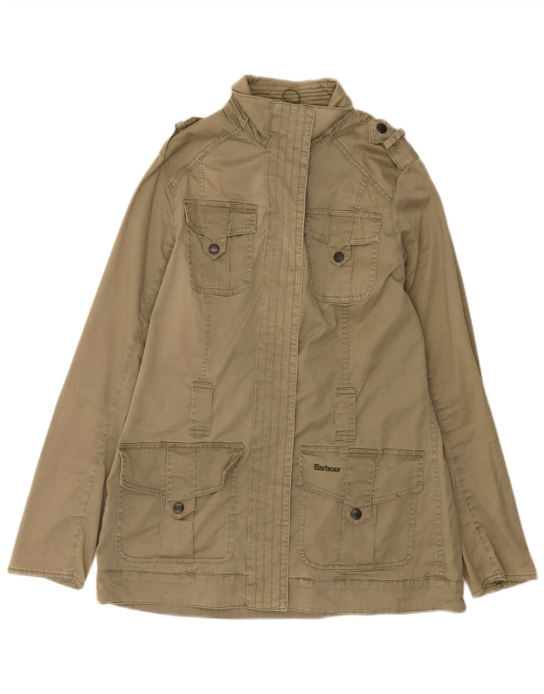 Damska kurtka wojskowa Barbour UK 10, mała, bawełniana khaki