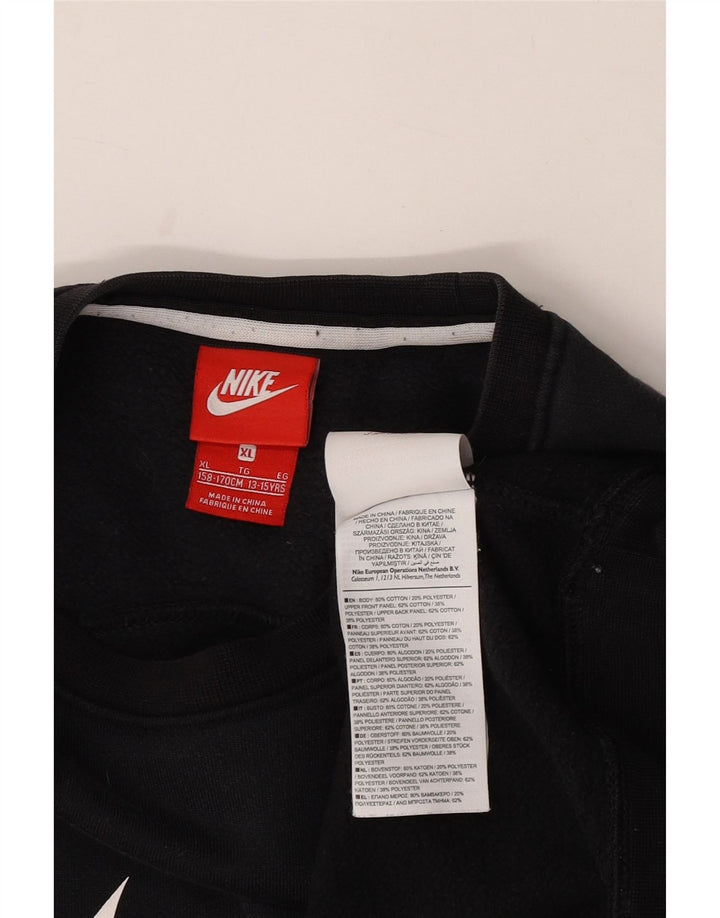 Chłopięca bluza z grafiką NIKE, 13-14 lat, XL, czarna, bawełniana