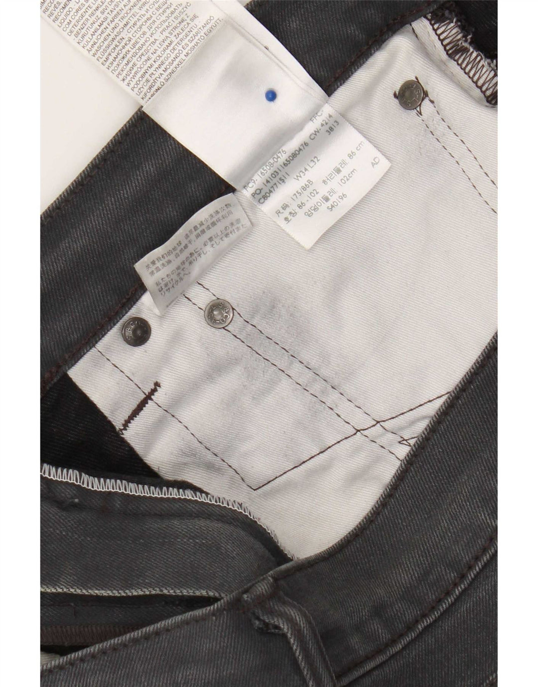 Męskie jeansy Levi's W34 L32 Szara bawełna