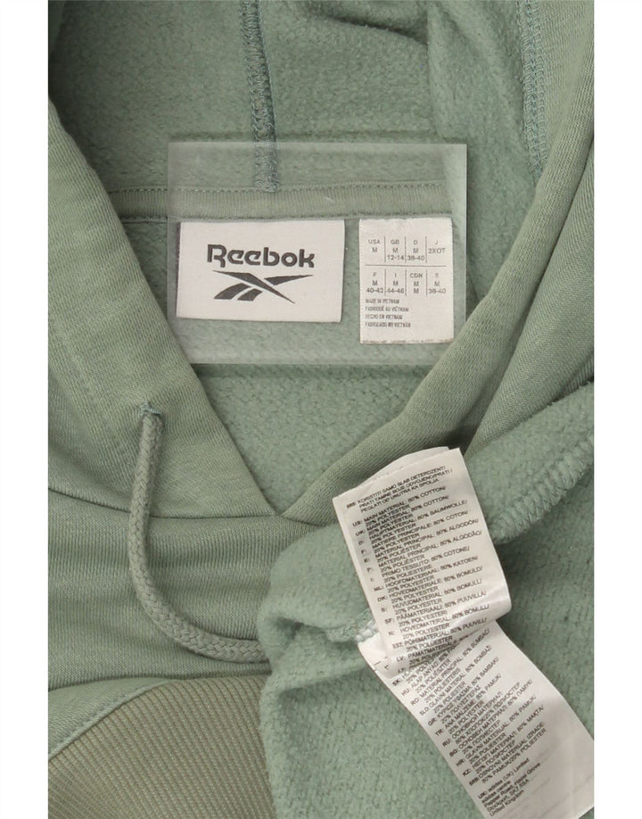 Damski sweter Reebok Crop Asymetryczna bluza z kapturem UK 12/14 Średnia zielona bawełna