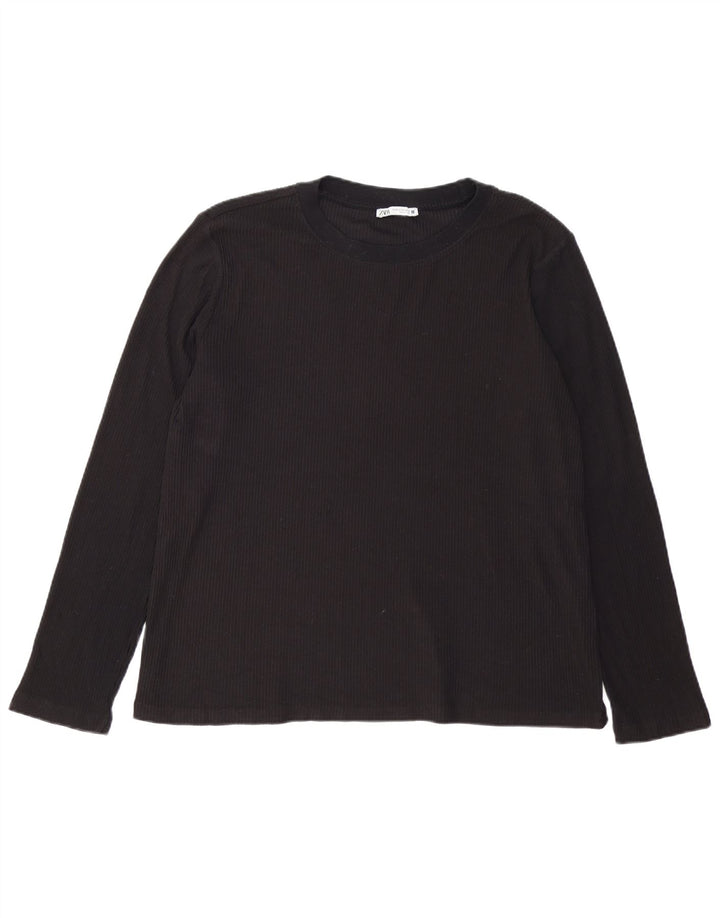 Damski top z długim rękawem Zara UK 18 XL, czarny