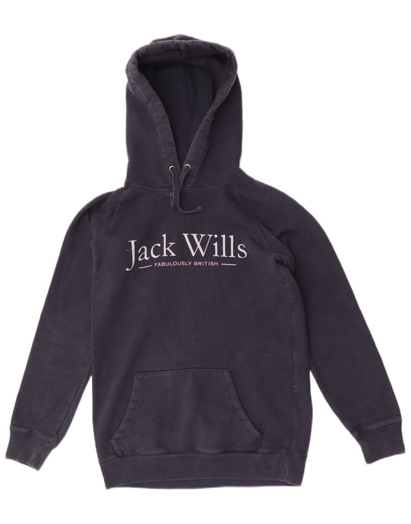 Damski sweter z kapturem Jack Wills Graphic UK 6 XS, granatowy, bawełniany