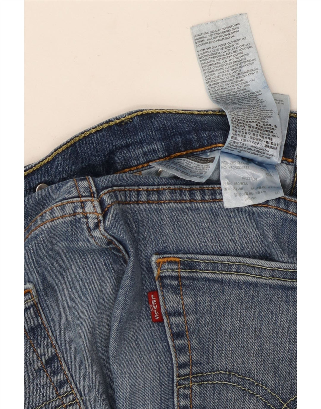 Męskie jeansy slim fit LEVI'S W32 L34 Niebieskie bawełniane