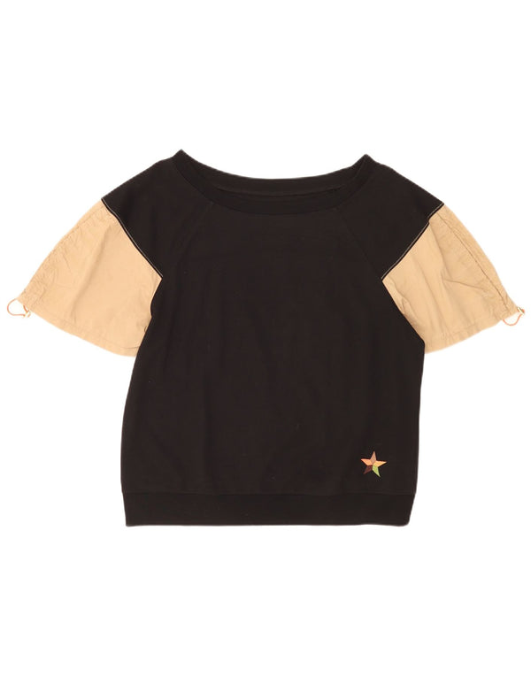 Damska bluza Benetton UK 16, duża, czarna, z blokami kolorów