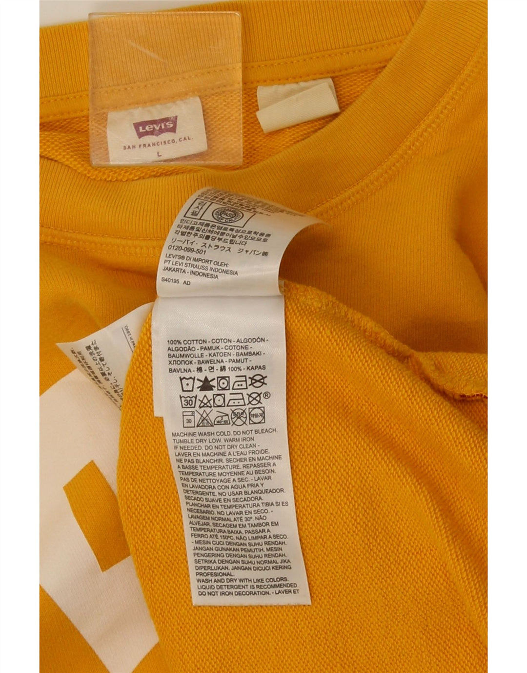 Damska bluza Levi's Graphic Jumper UK 16, duża, żółta bawełna