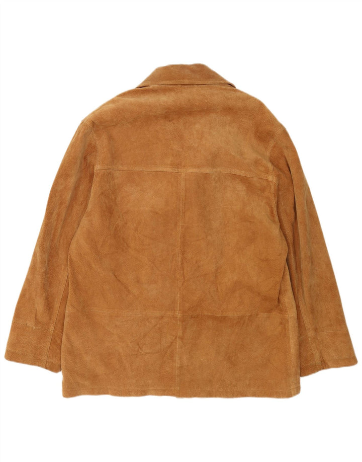 Vintage męska marynarka zapinana na 3 guziki IT 52 XL brązowa skóra