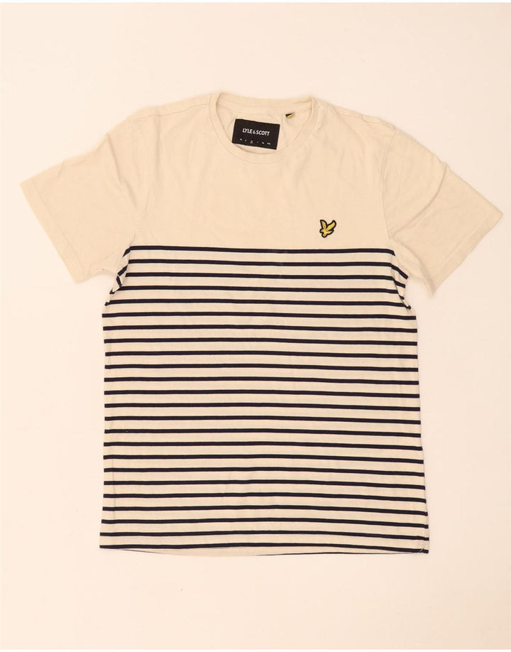 T-shirt męski Lyle & Scott, bawełniany w średnie beżowe paski