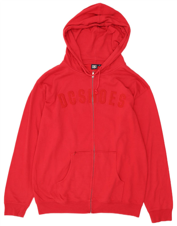 Męski sweter z kapturem i grafiką DC, średnioczerwony, bawełniany