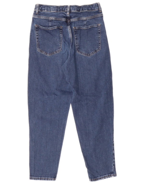 Marks & Spencer Damskie jeansy Mom z wysokim stanem, zwężane UK 10 Small W28 L26 niebieskie