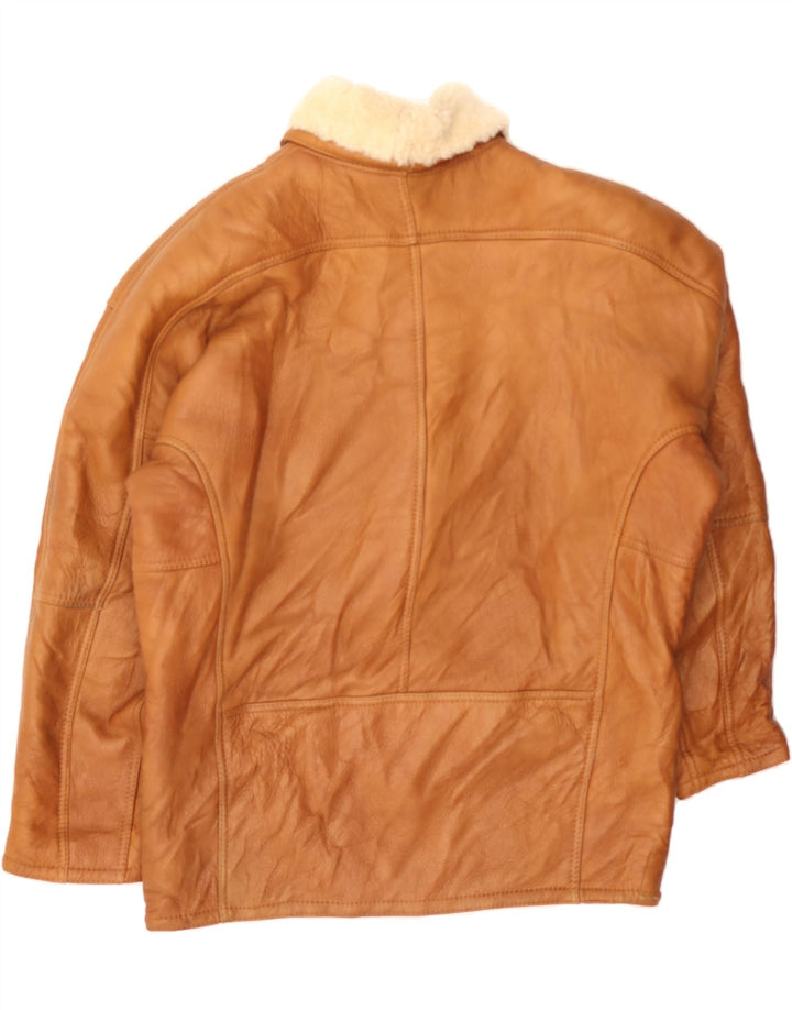 Męska kurtka shearling VINTAGE IT 52 XL brązowa