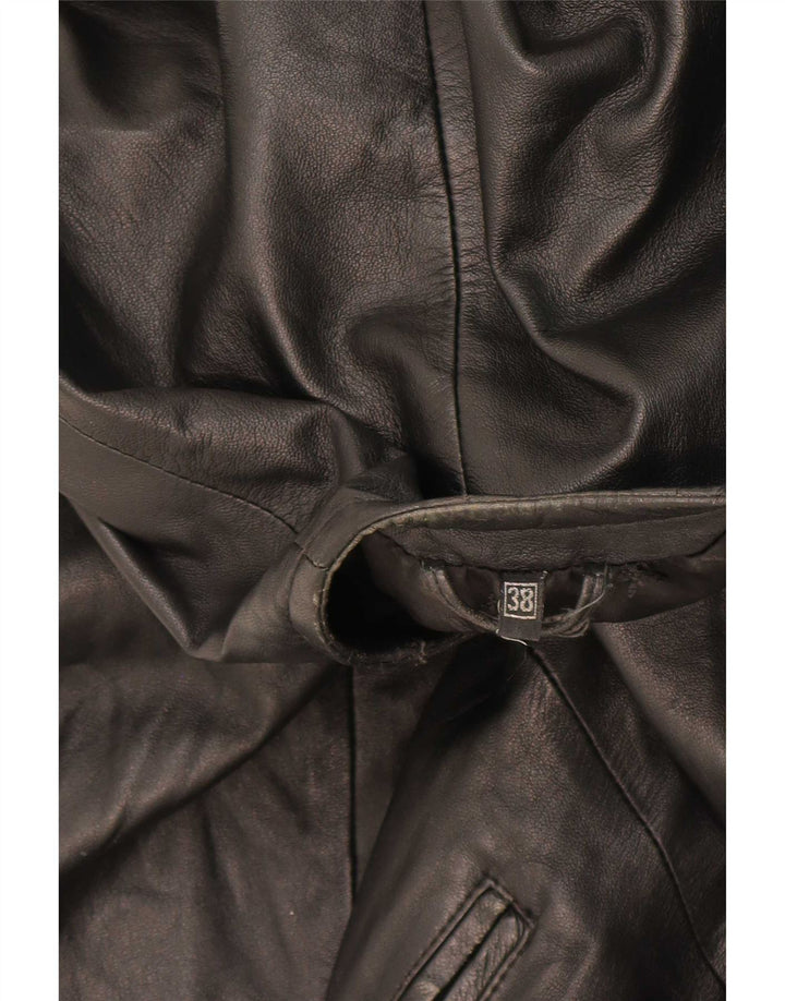 Vintage damski płaszcz skórzany oversize EU 38 średni czarny
