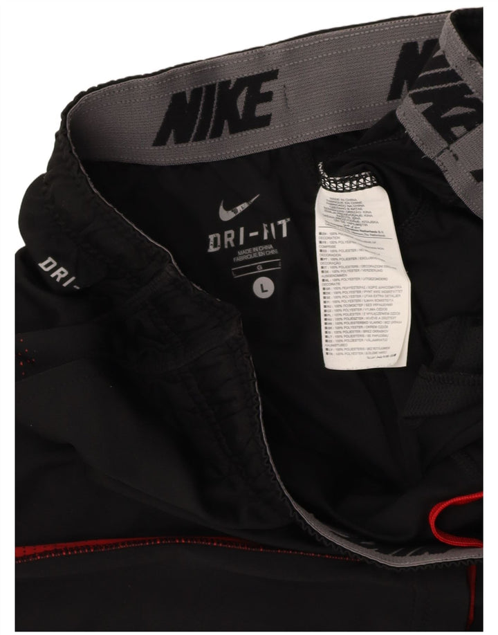 NIKE Mens Dri Fit Sport Shorts Large  Black Colourblock Polyester